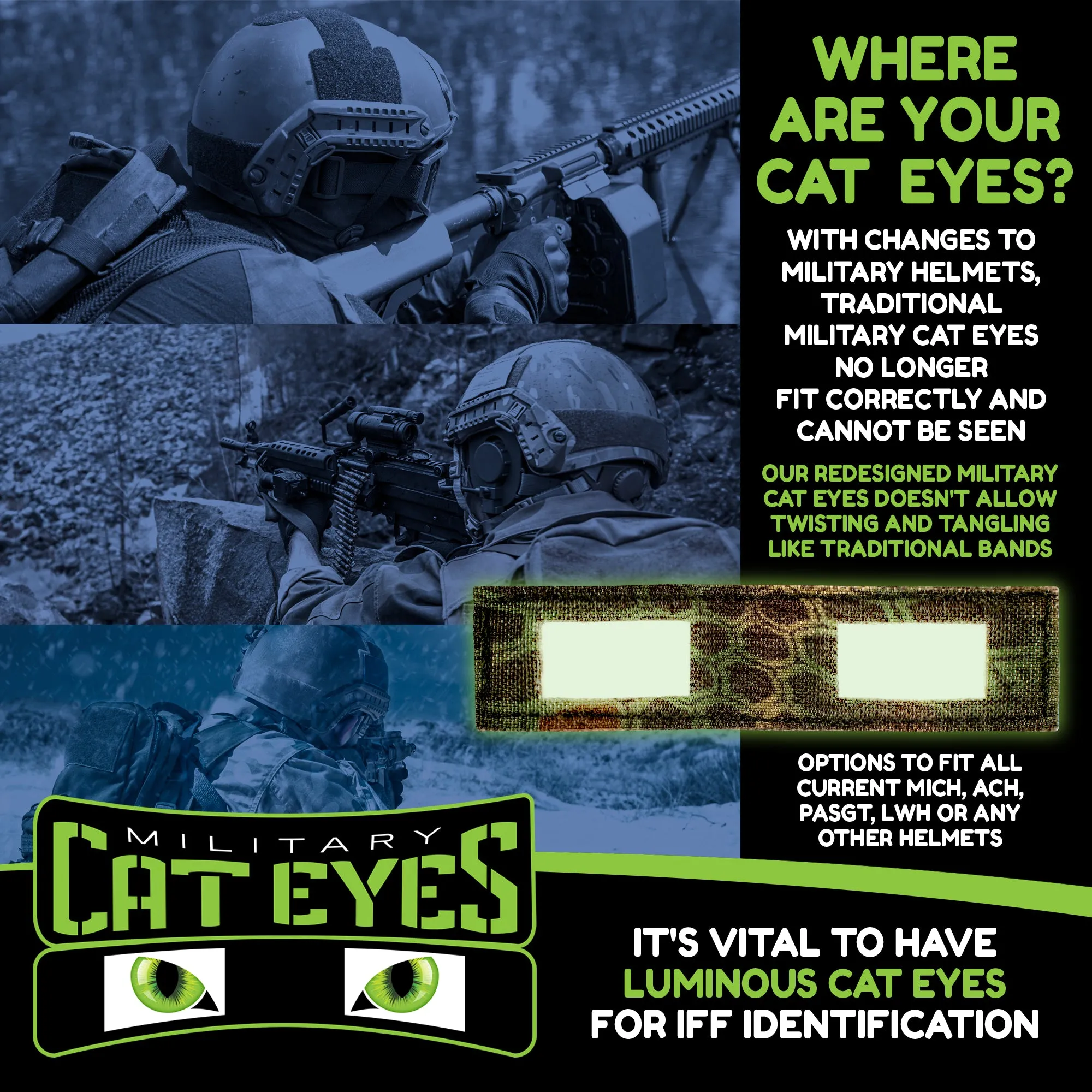 Kryptek Typhon Military Helmet Cat Eye Band