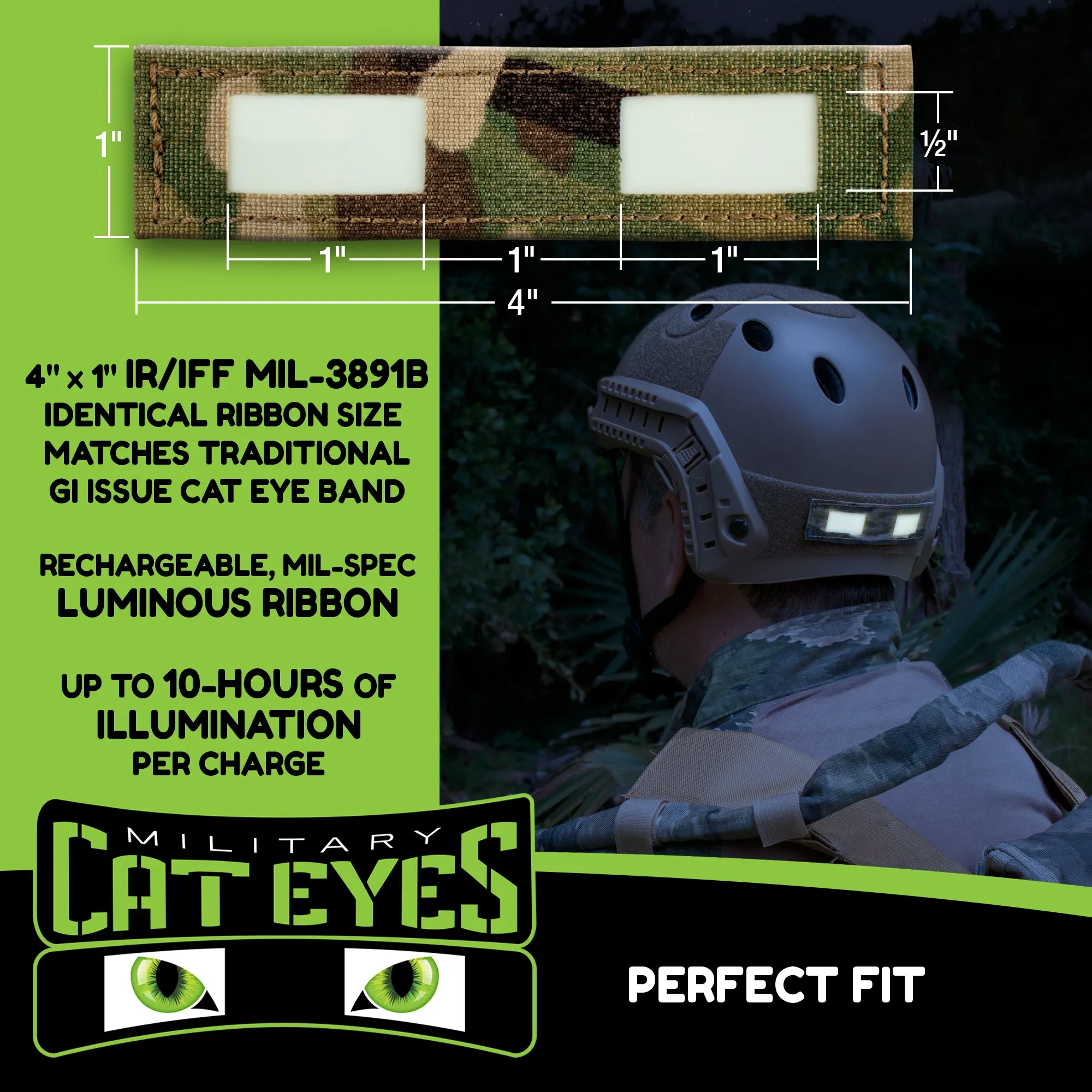 Kryptek Typhon Military Helmet Cat Eye Band