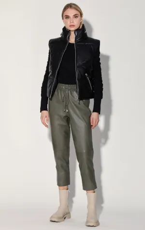 Landon Vest, Black - Puffer Leather by Walter Baker