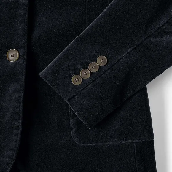LANDS END NWT 2X Velvet Blazer Jacket • Black Charcoal Gray • Fall Winter