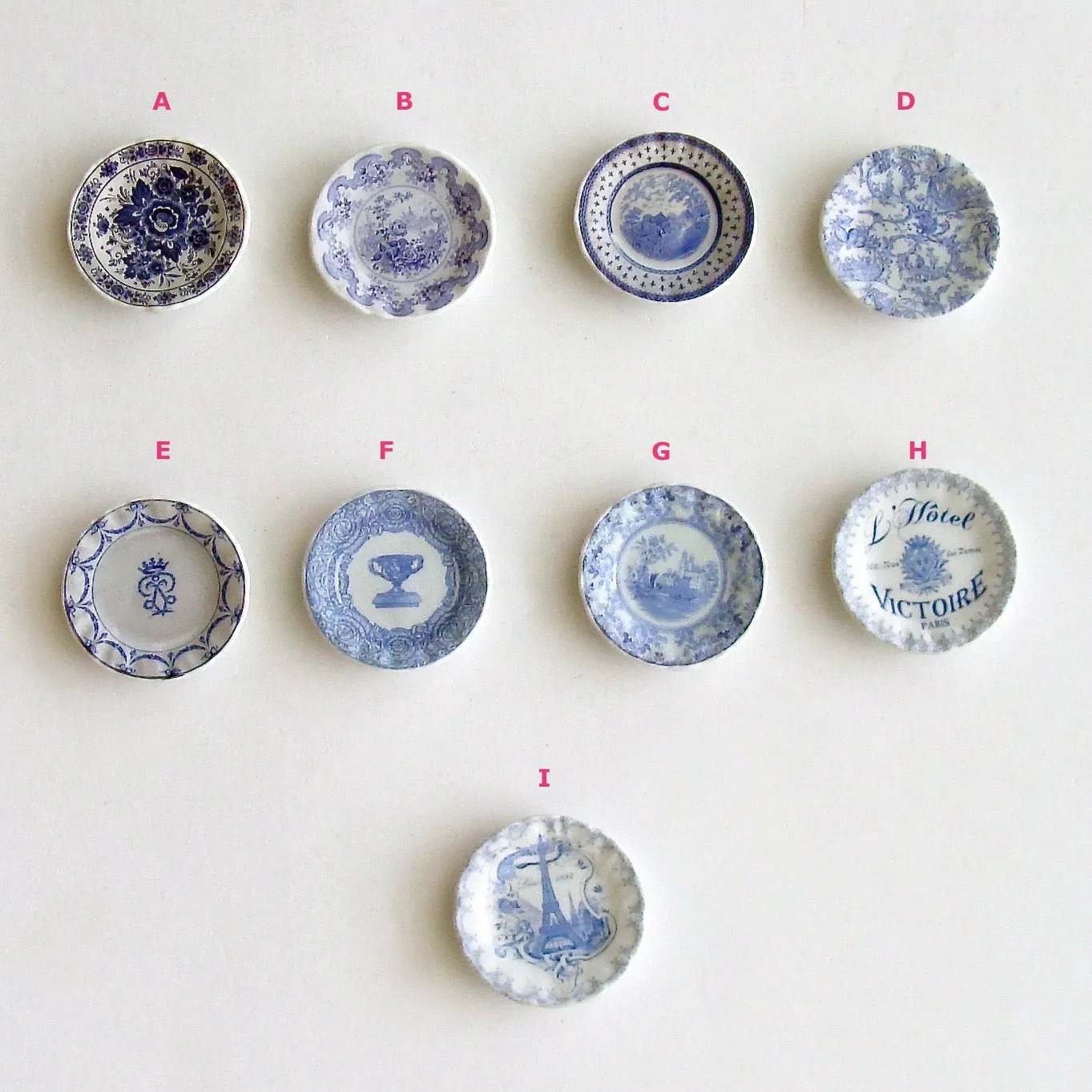 Lapis Lazuli Blue White Miniature Plate Necklace - China Doll Petite Necklace