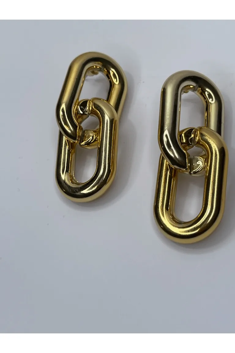 Large Gold Chain Link Earrings
