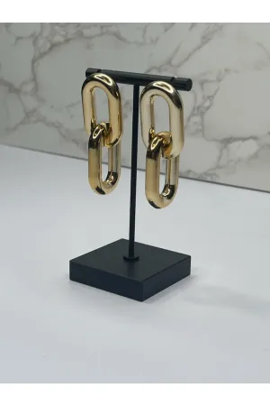 Large Gold Chain Link Earrings