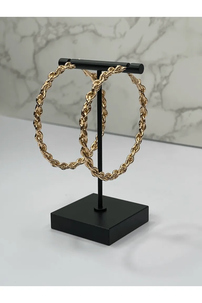 Large Twisted Rope Hoop Earrings