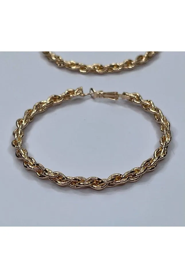 Large Twisted Rope Hoop Earrings