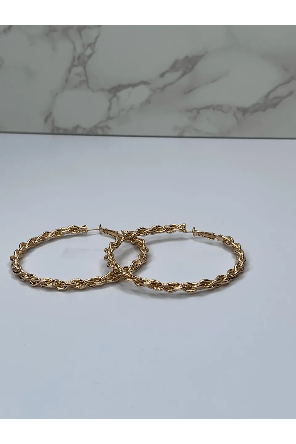 Large Twisted Rope Hoop Earrings