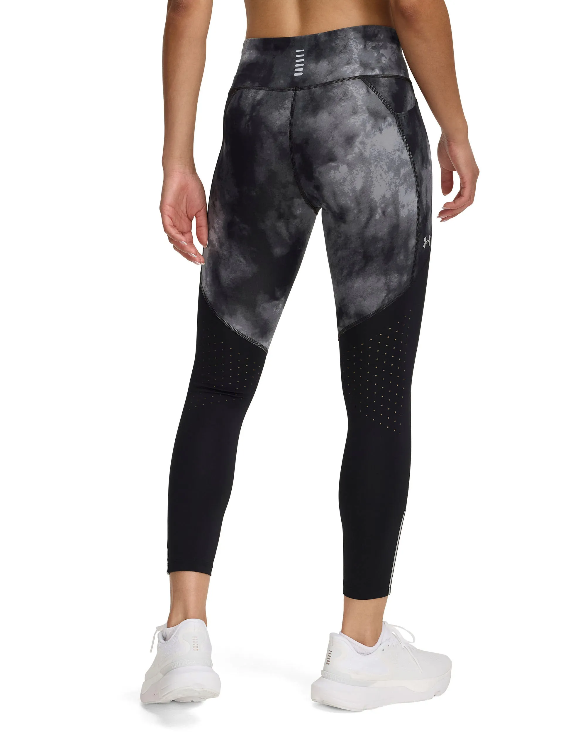 Launch Printed Ankle Tights - Black/Reflective
