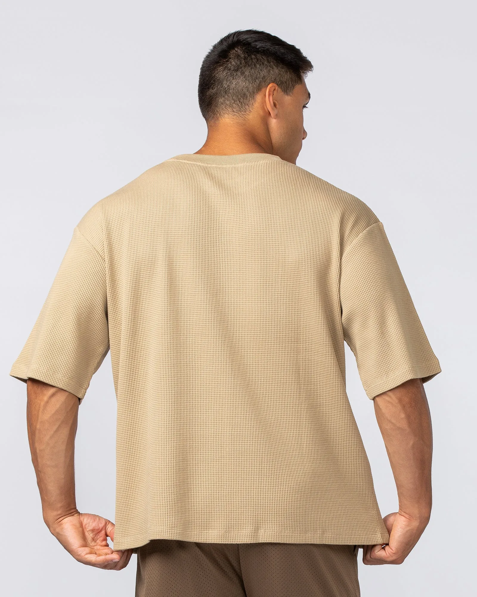 Lee Lem Short Boxy Waffle Tee -   Butterscotch