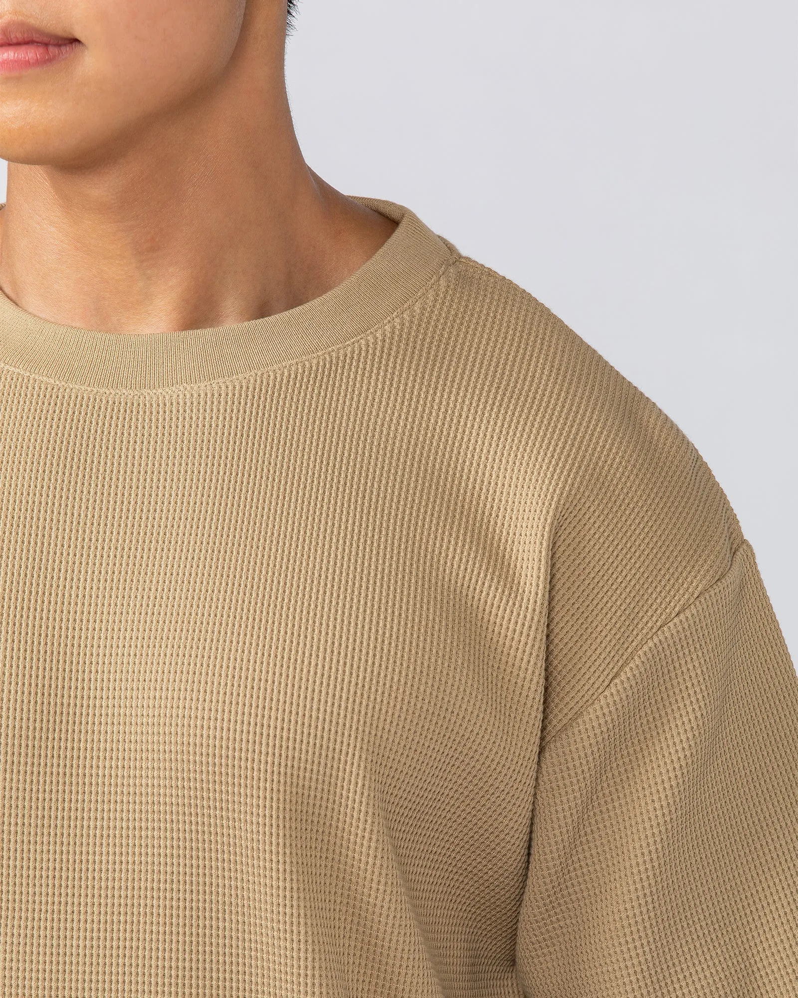 Lee Lem Short Boxy Waffle Tee -   Butterscotch