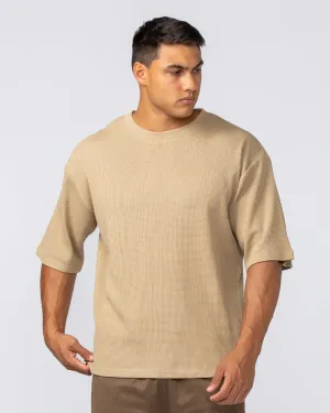Lee Lem Short Boxy Waffle Tee -   Butterscotch