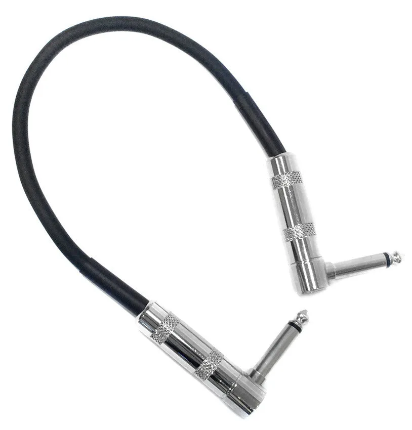 Leem 1ft Deluxe FX Pedal Patch Cable (1/4" Right-Angled Plug - 1/4" Right-Angled Plug)
