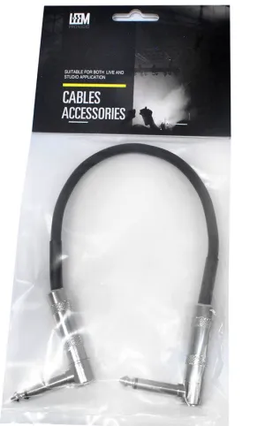 Leem 1ft Deluxe FX Pedal Patch Cable (1/4" Right-Angled Plug - 1/4" Right-Angled Plug)