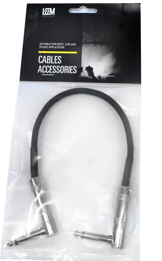 Leem 1ft Deluxe FX Pedal Patch Cable (1/4" Right-Angled Plug - 1/4" Right-Angled Plug)