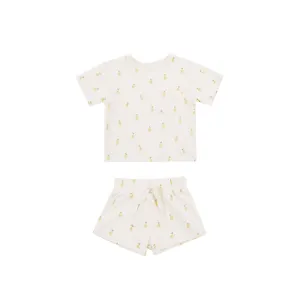 Lemons Boxy Tee & Short Set | Neutral