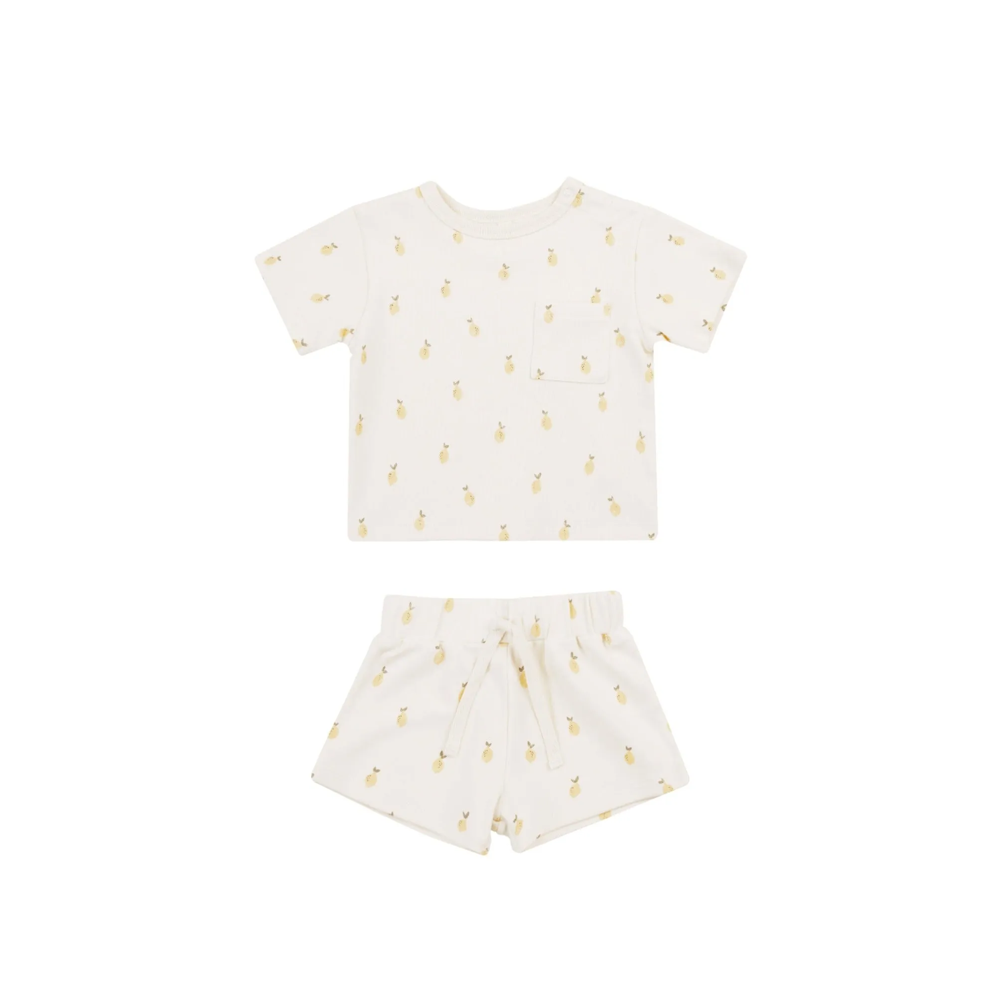 Lemons Boxy Tee & Short Set | Neutral