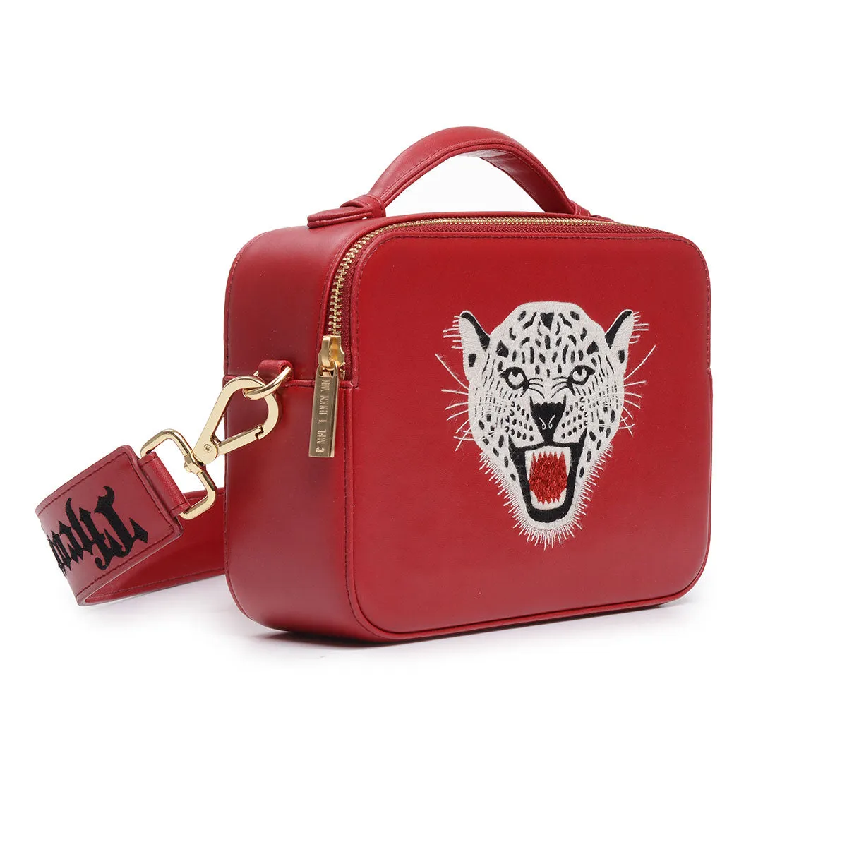 LEOPARD EMBROIDERED CROSSBODY BAG