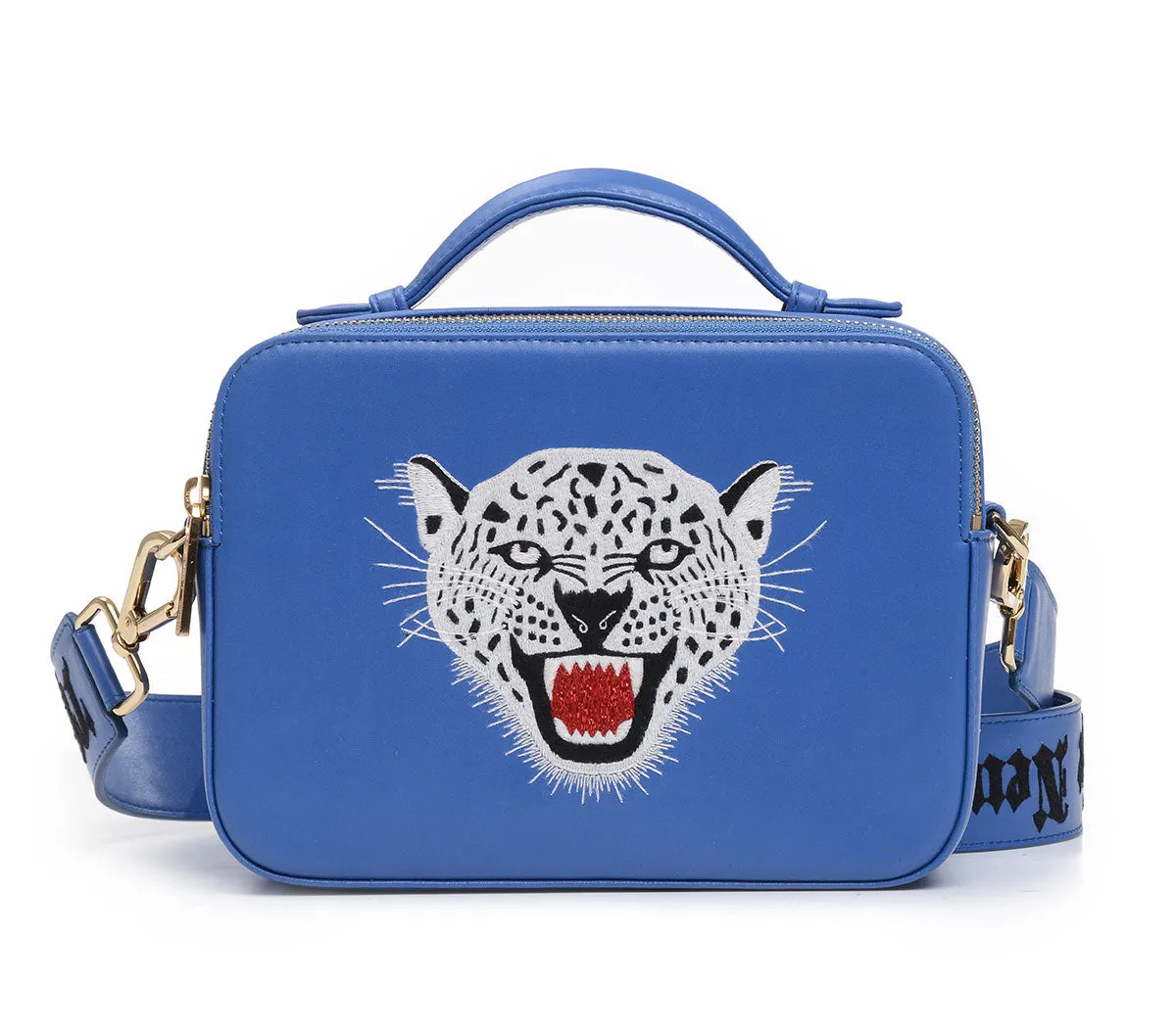 LEOPARD EMBROIDERED CROSSBODY BAG