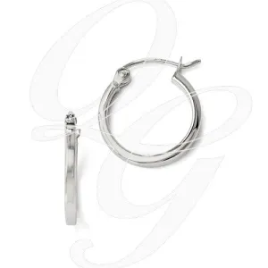 Leslies 10K White Gold Polished Hoop Earrings