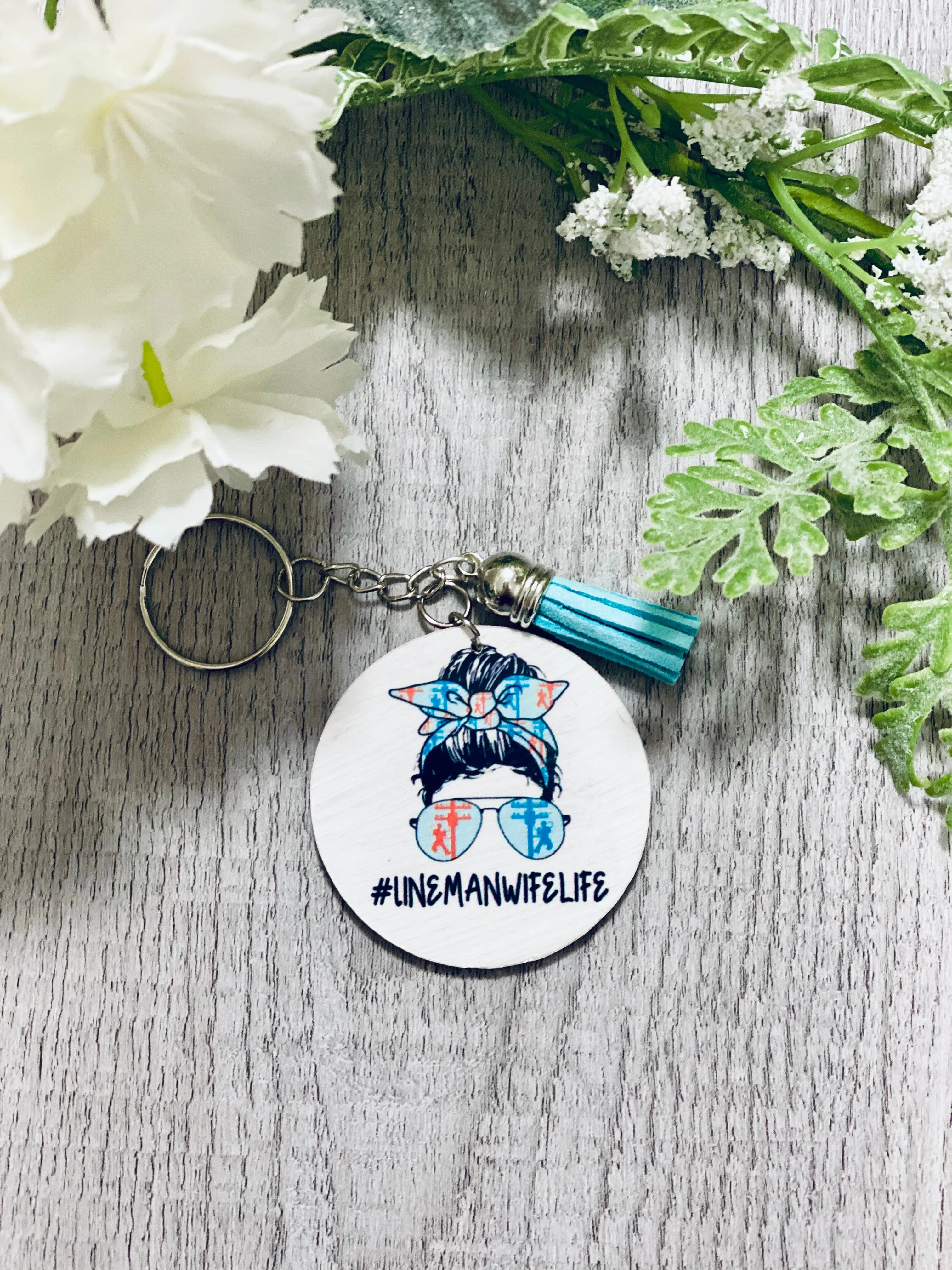 Lineman Wife Keychain
