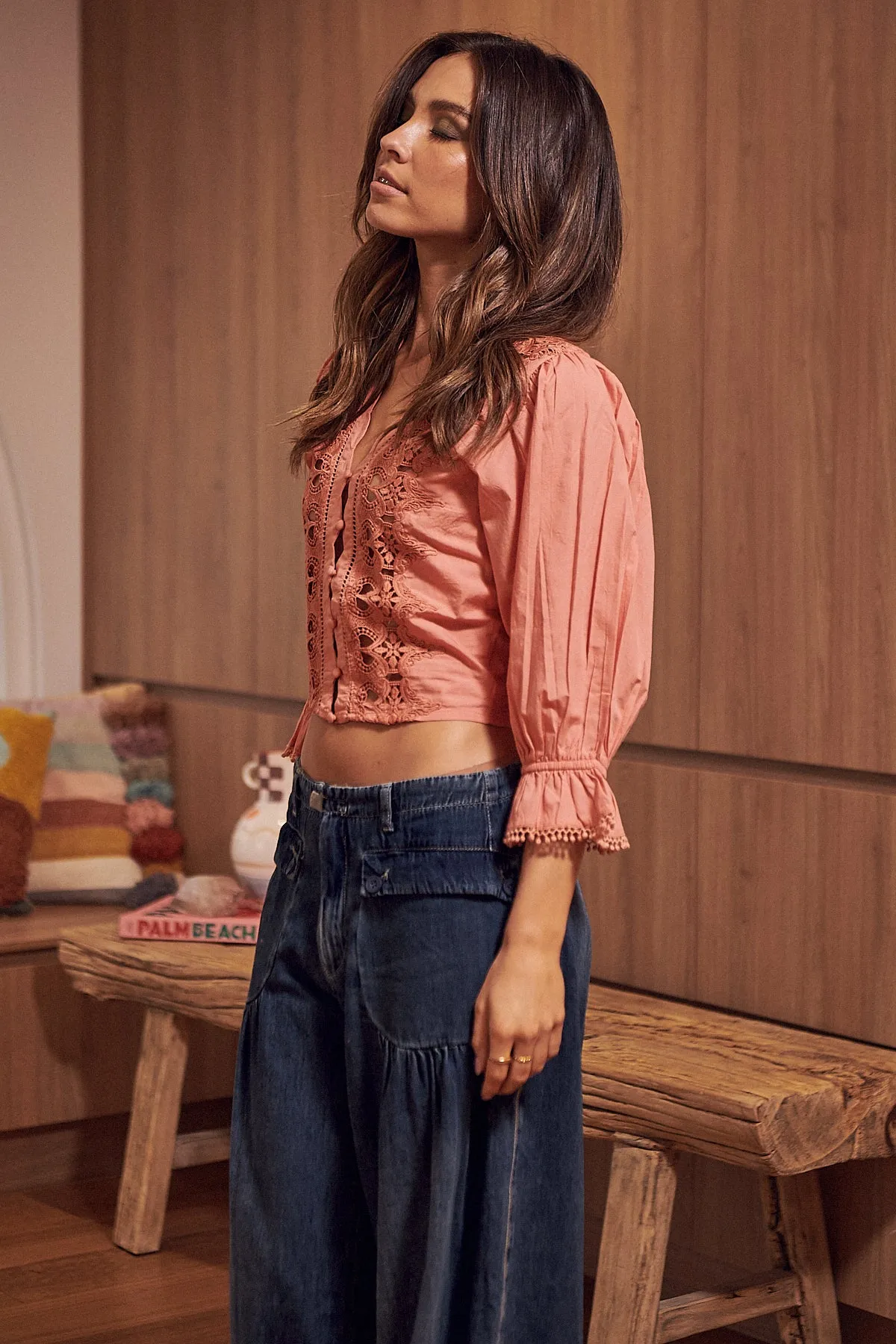 Louella Embroidered Top - Savannah ~ Free People