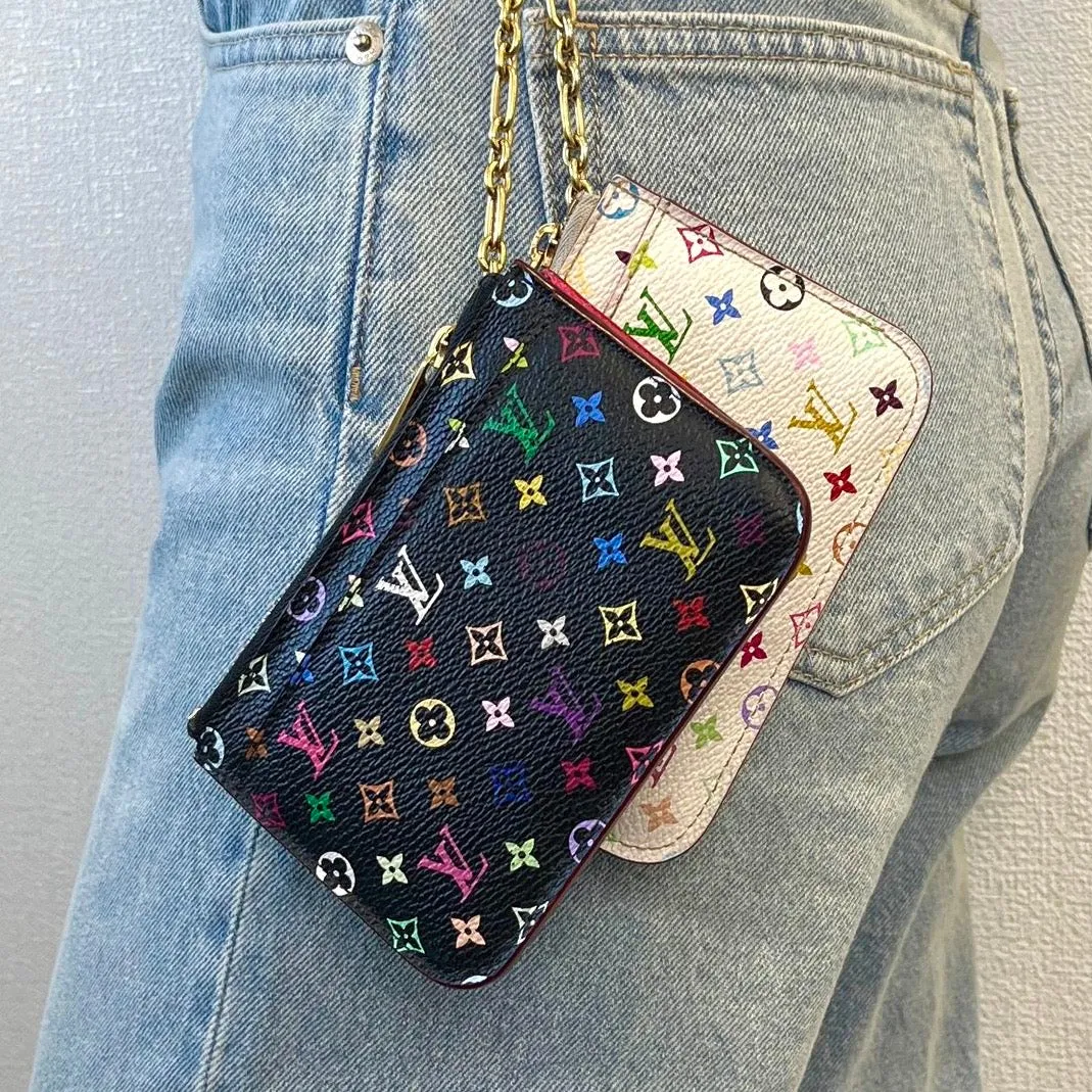 Louis Vuitton Black Murakami Keychain Wallet