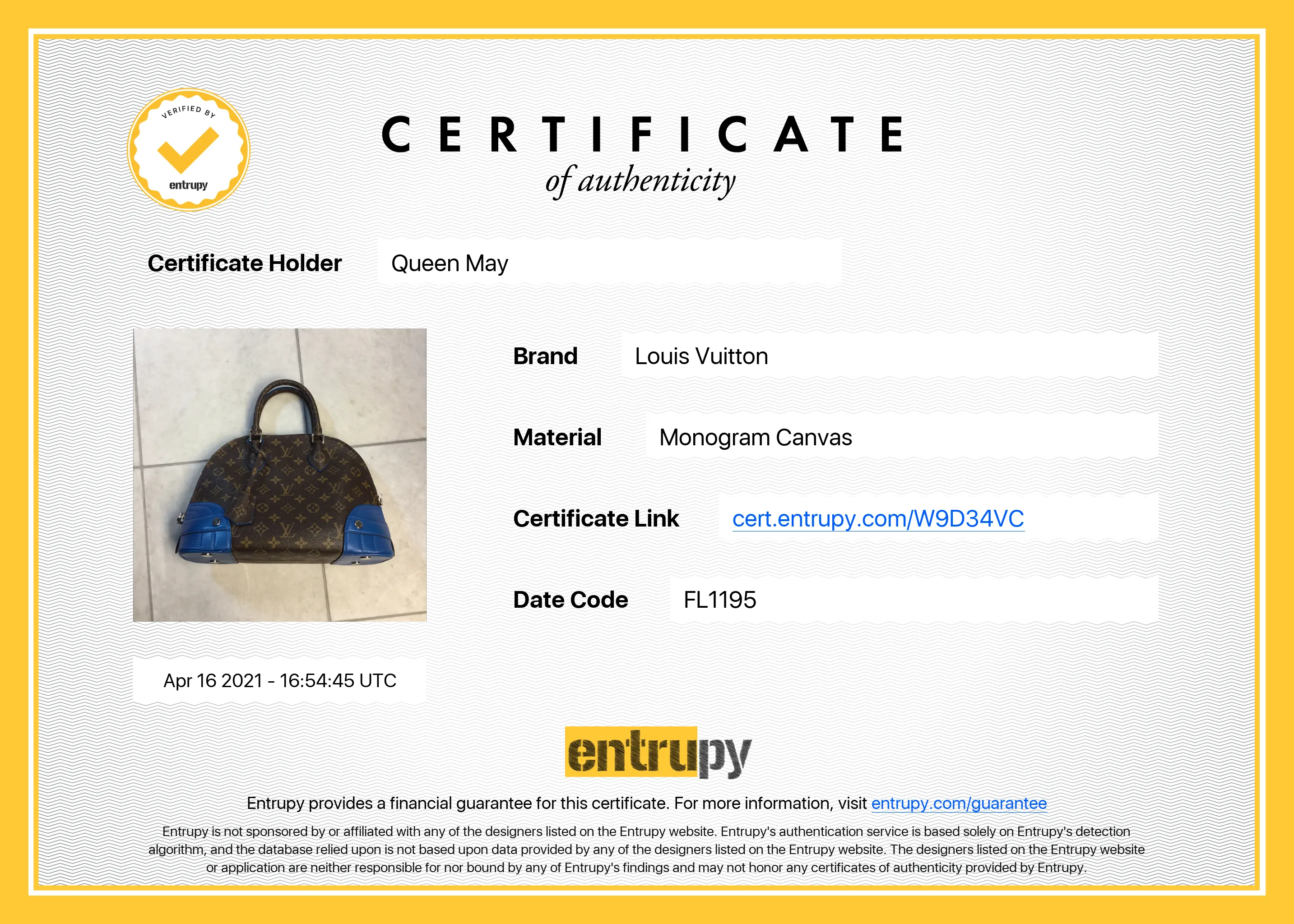 Louis Vuitton Limited Edition Shiny Monogram Canvas Alma PM Bag