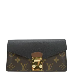 LOUIS VUITTON Pallas Monogram Canvas Wallet Brown