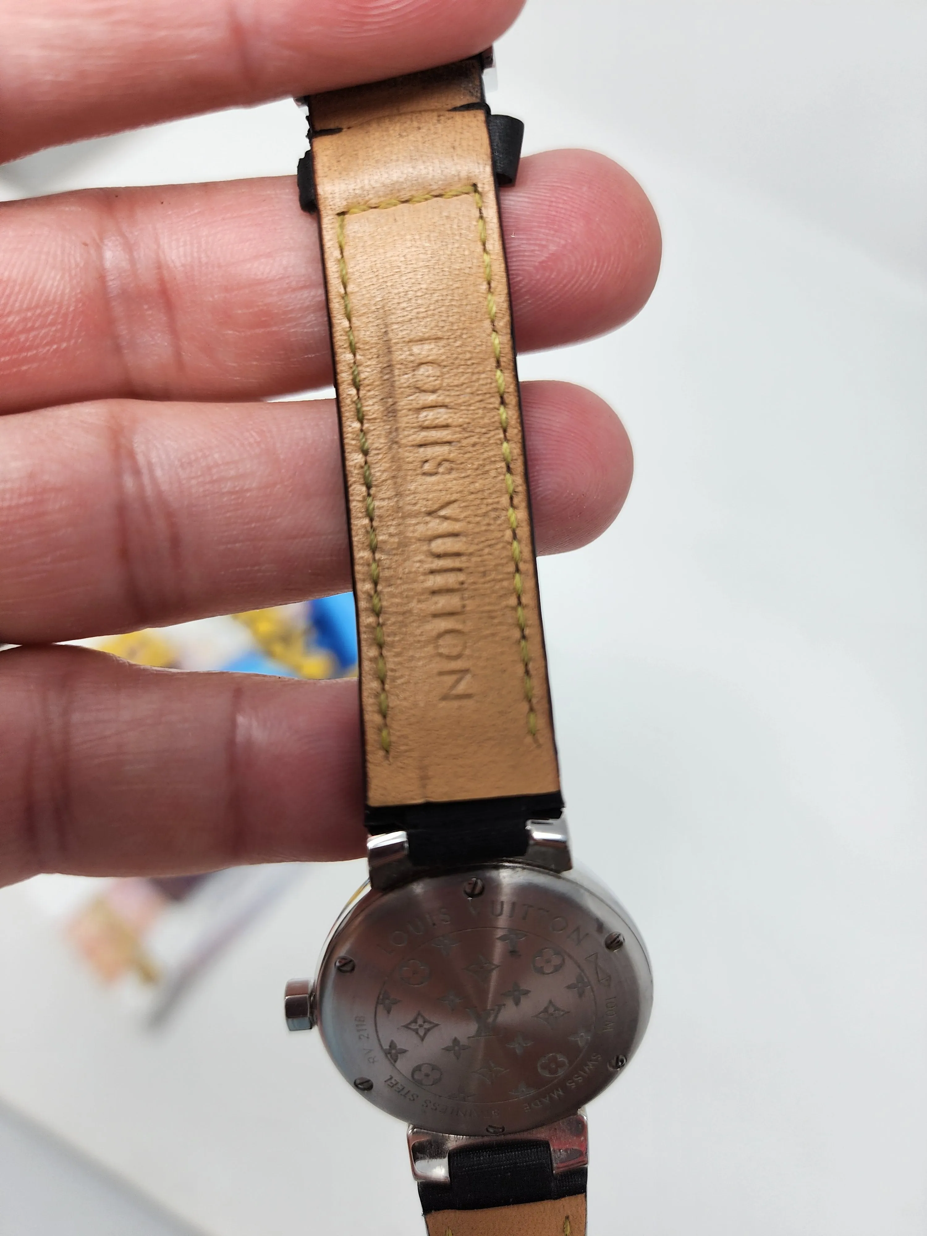 LOUIS VUITTON TAMBOUR FLOWERS & DIAMOND WATCH