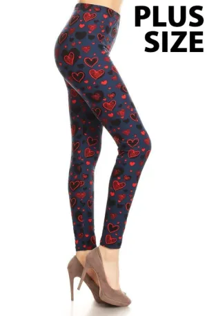 Love Spell Plus Size Valentine's Day Leggings