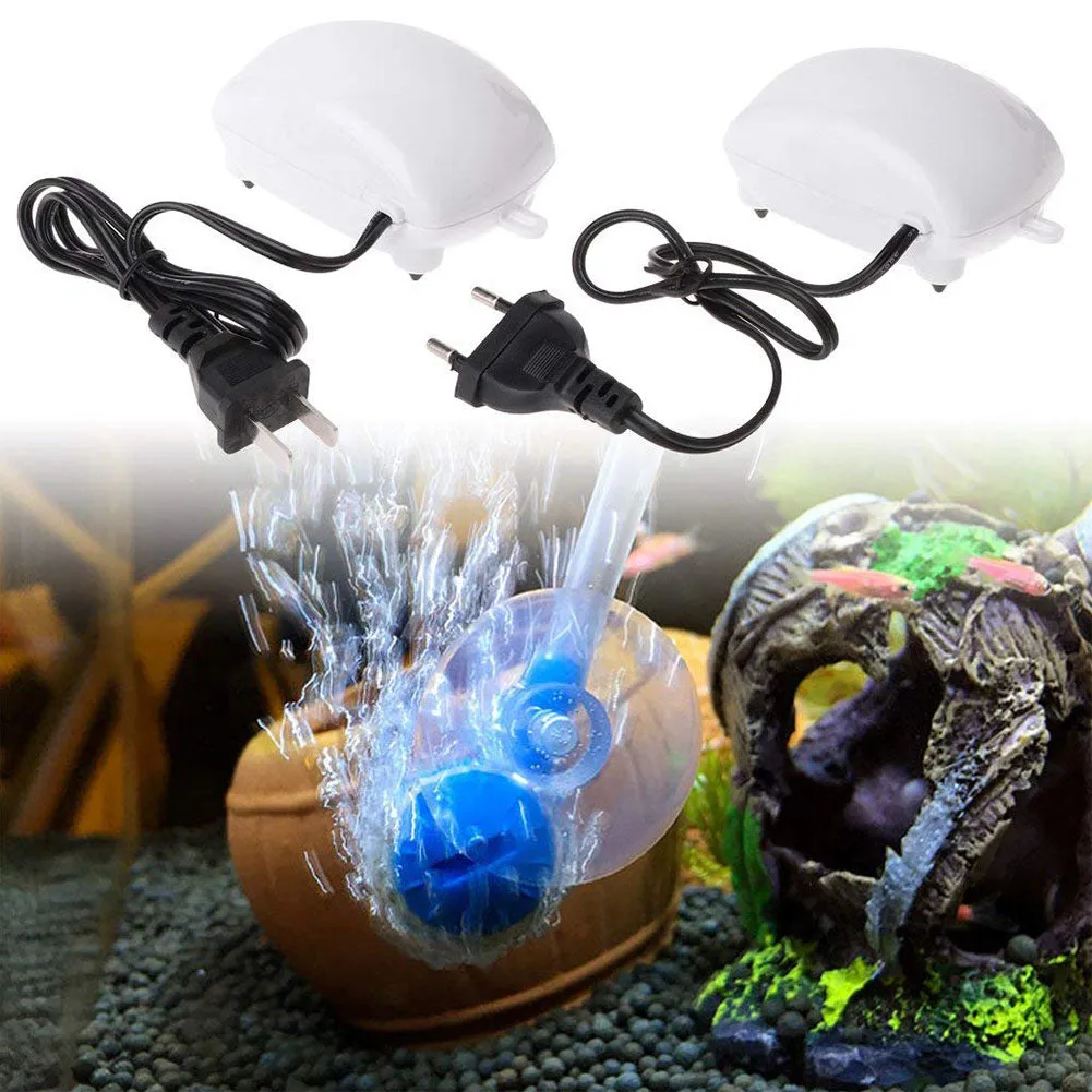 Low Noise Efficient Aquarium Oxygen Pump for Fish Tank - EU Plug
