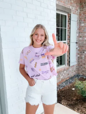LSU Sequin Boxy Tee