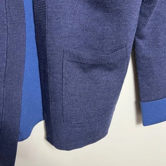 Lululemon Reverse Me Wrap Open Cardigan Sweater Merino Wool Blue Women Size 4