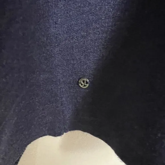 Lululemon Reverse Me Wrap Open Cardigan Sweater Merino Wool Blue Women Size 4