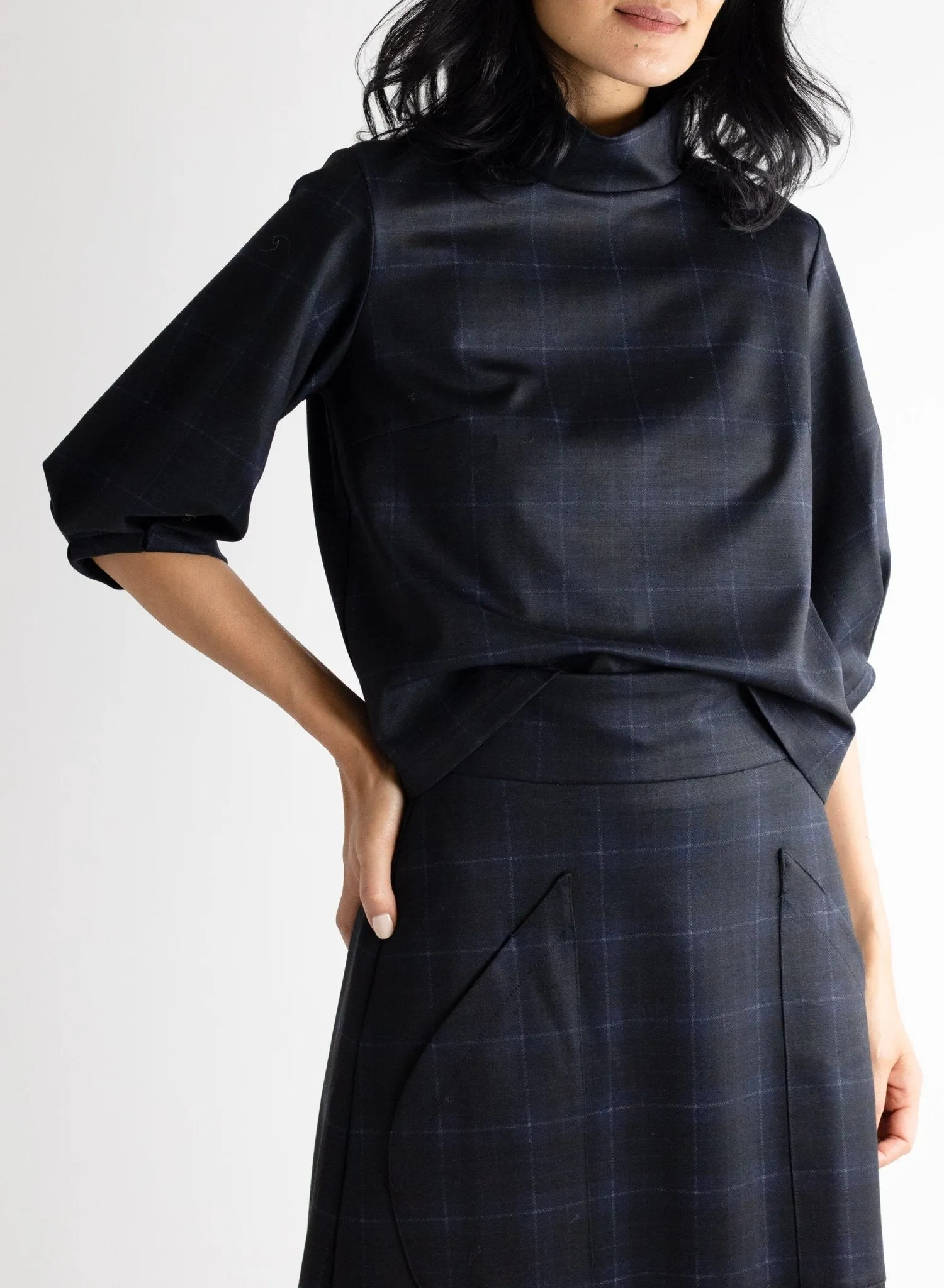 Lunes Top - Blue Plaid