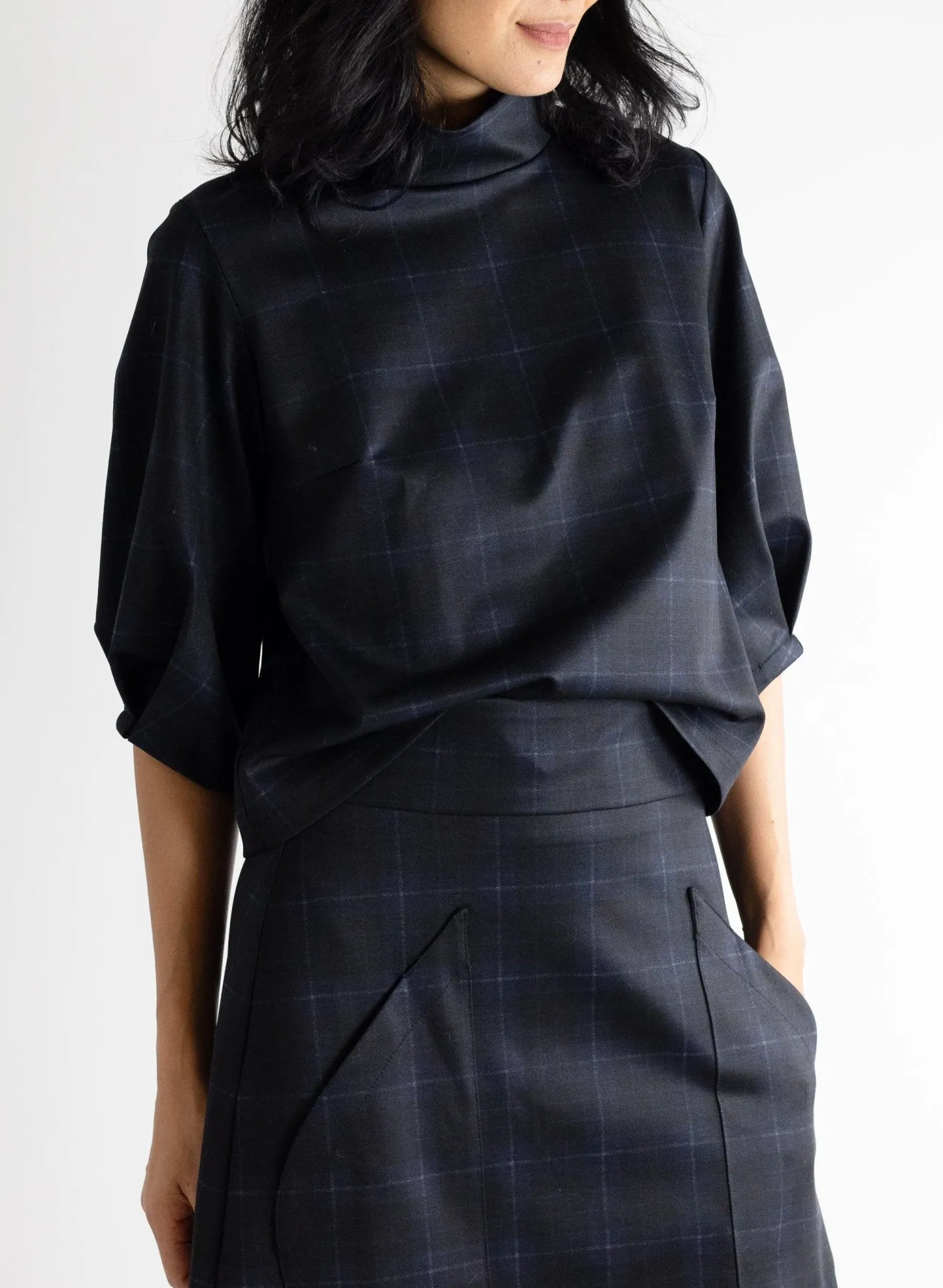 Lunes Top - Blue Plaid