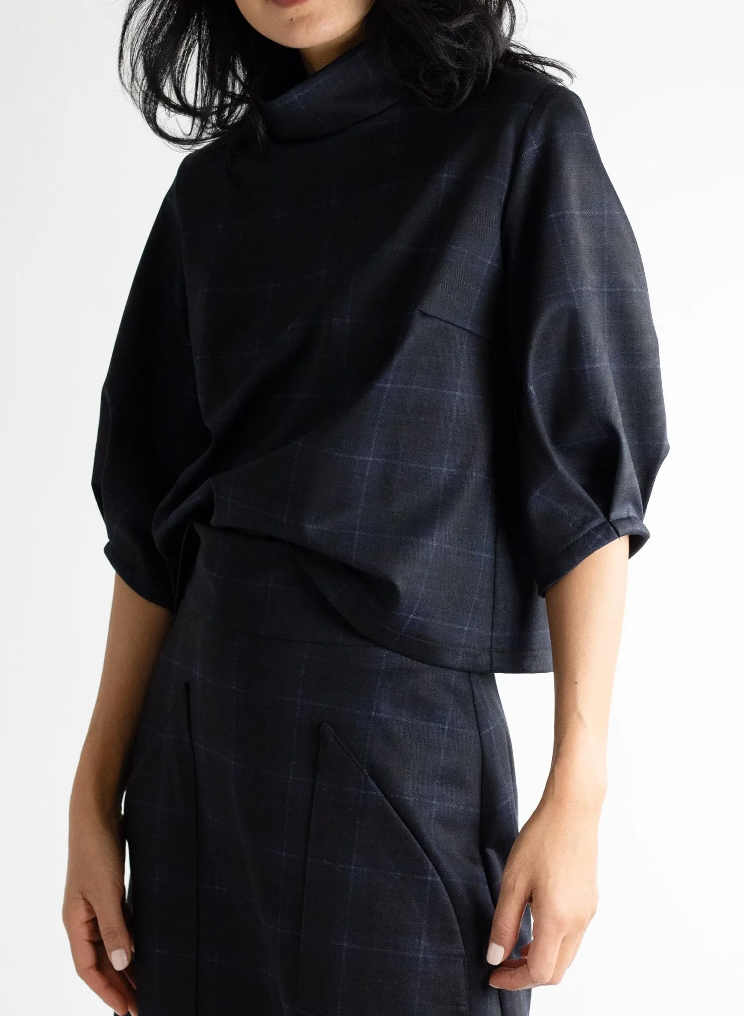 Lunes Top - Blue Plaid
