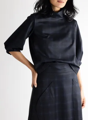 Lunes Top - Blue Plaid