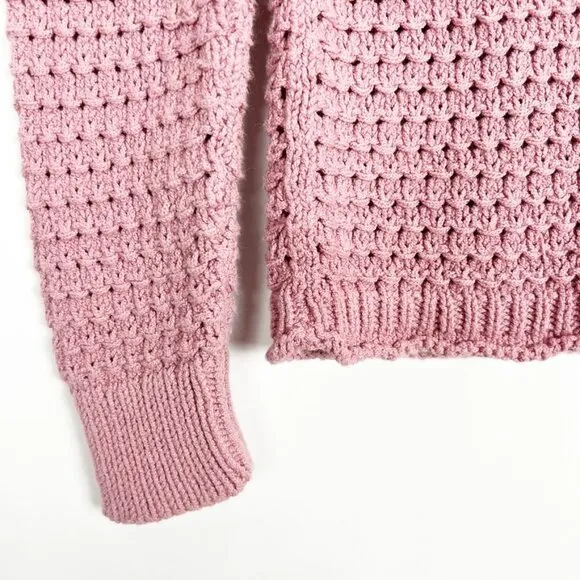 Madewell Open-Stitch Austen Pullover Sweater. Mauve. Size XS