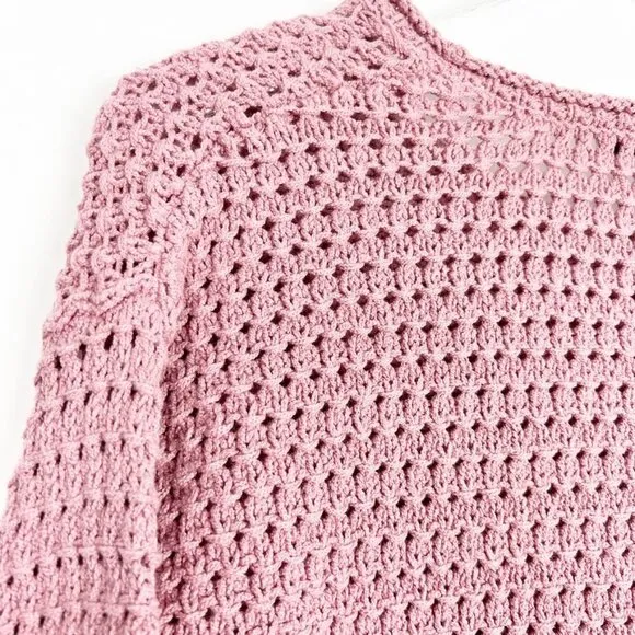 Madewell Open-Stitch Austen Pullover Sweater. Mauve. Size XS