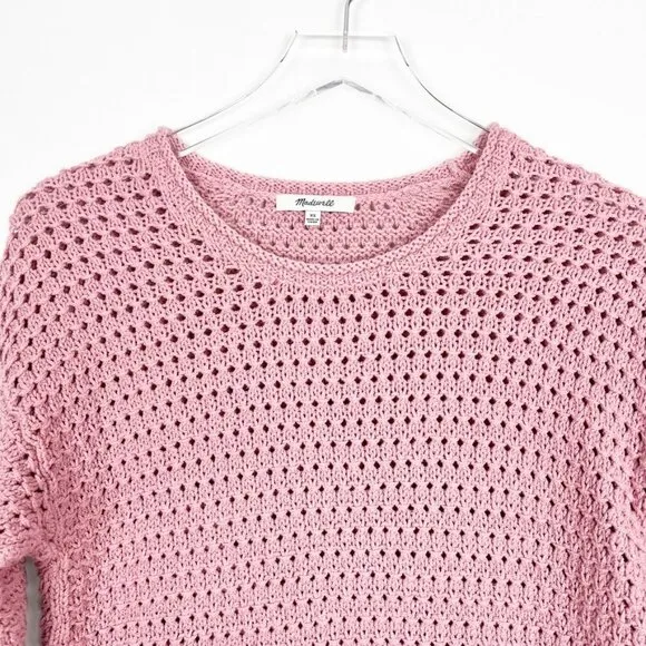 Madewell Open-Stitch Austen Pullover Sweater. Mauve. Size XS