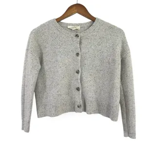 Madewell (Re)sponsible Cashmere Deville Cropped Cardigan Sweater XS Donegal Ash