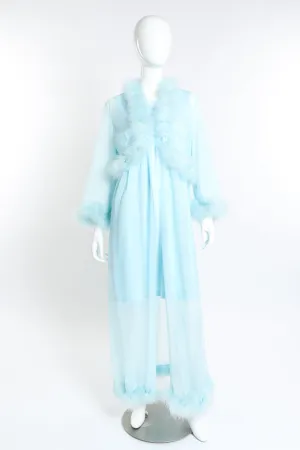 Marabou Trim Robe & Chemise Set