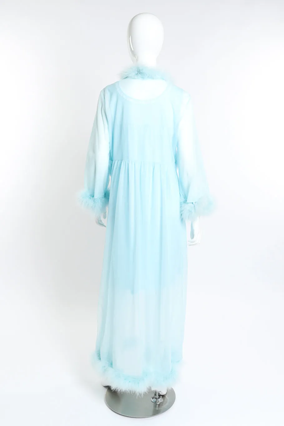 Marabou Trim Robe & Chemise Set