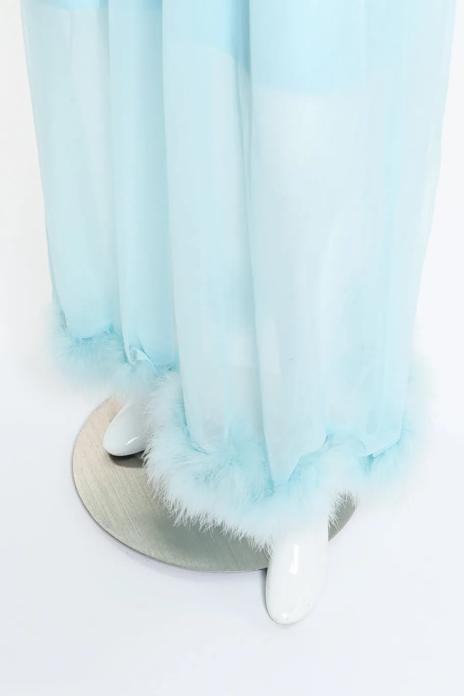 Marabou Trim Robe & Chemise Set