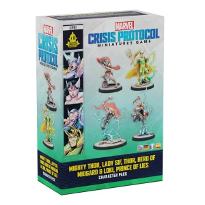 Marvel Crisis Protocol Miniatures Game Mighty Thor, Lady Sif, Classic Thor, & Classic Loki
