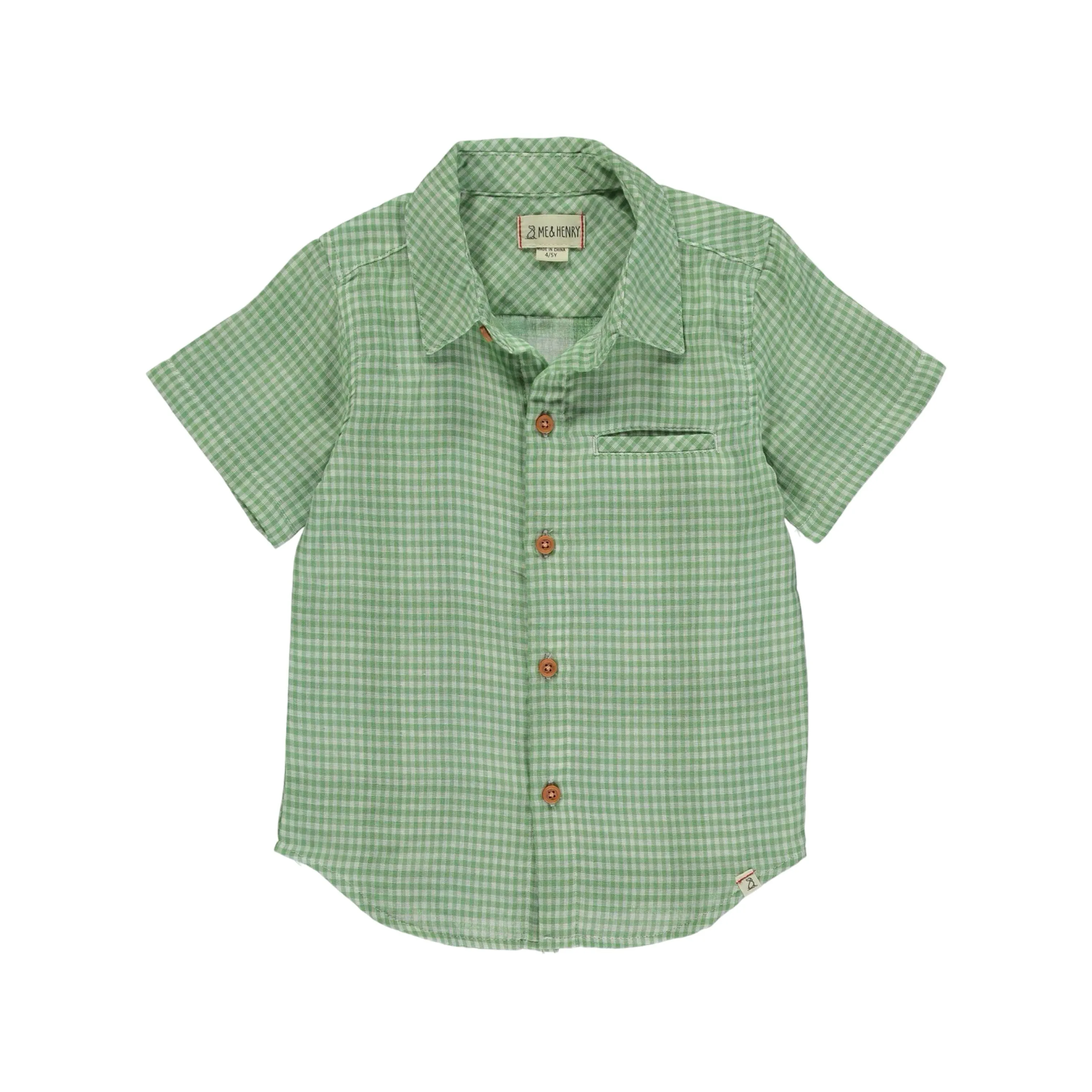 Me & Henry Newport Shirt - Green Check