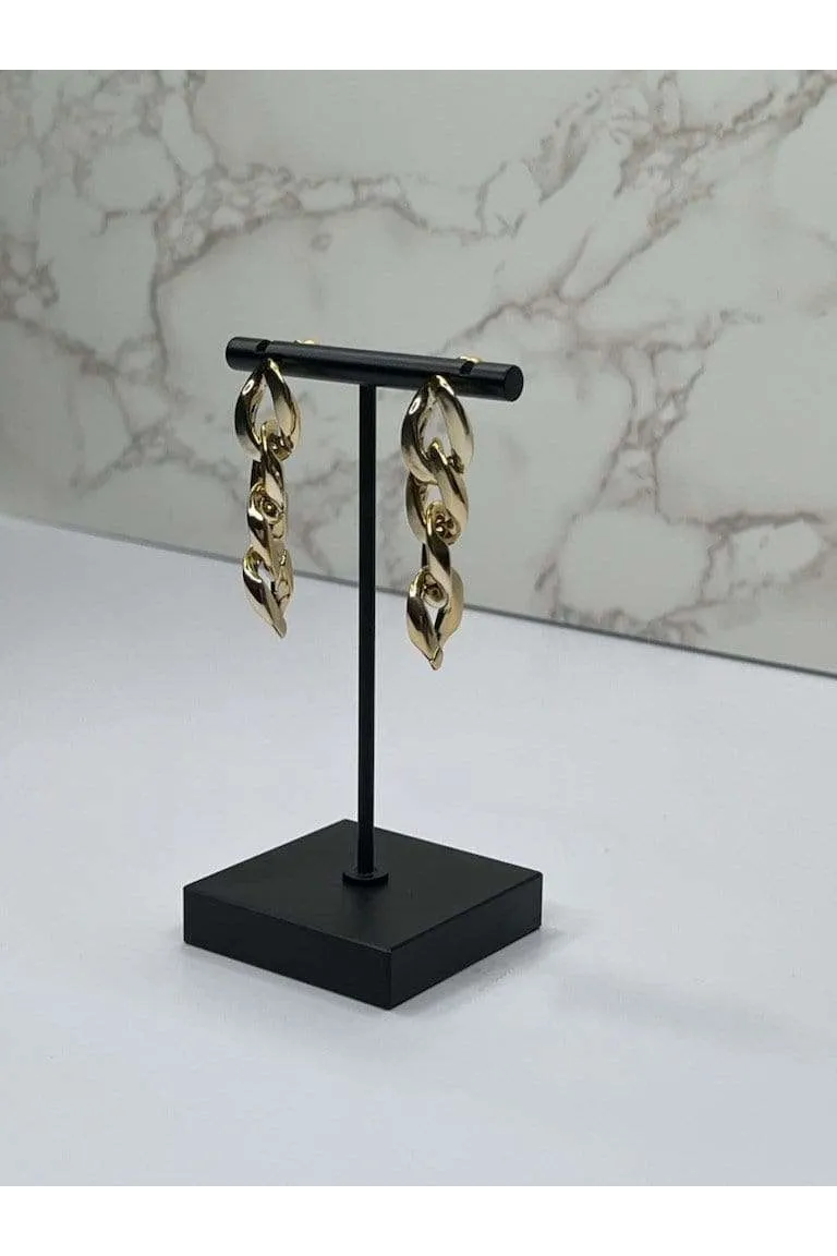 Medium Gold Chain Link Earrings