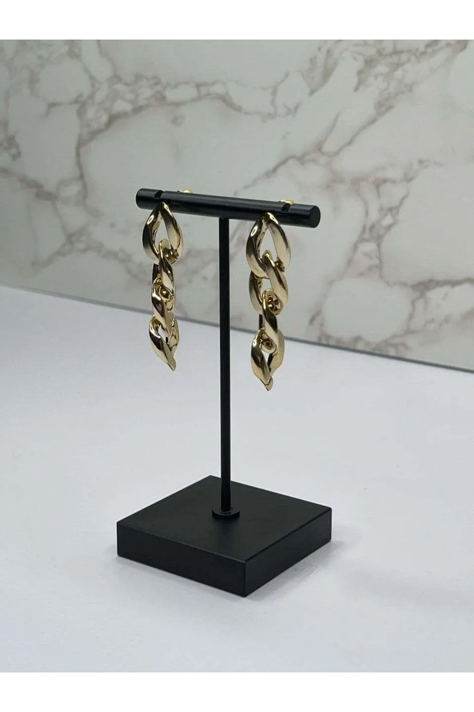 Medium Gold Chain Link Earrings
