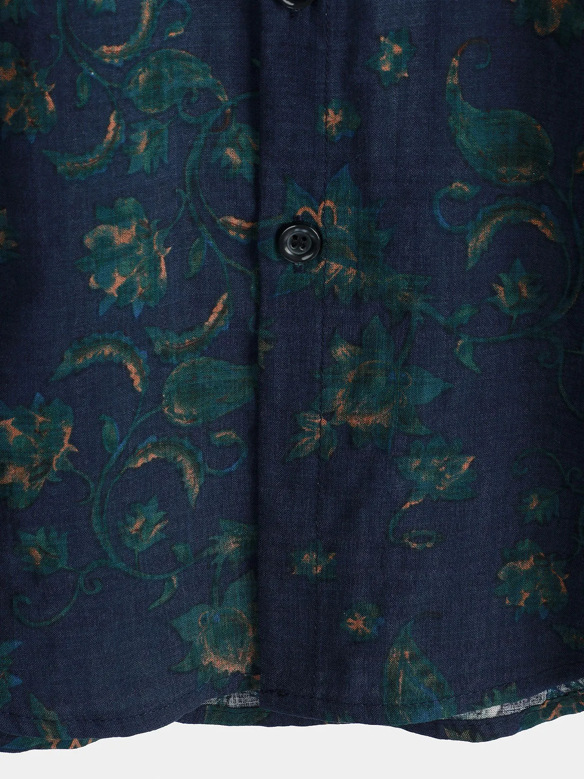 Men's Blue Floral Holiday Casual Pocket Short Sleeve Button Up Shirt
