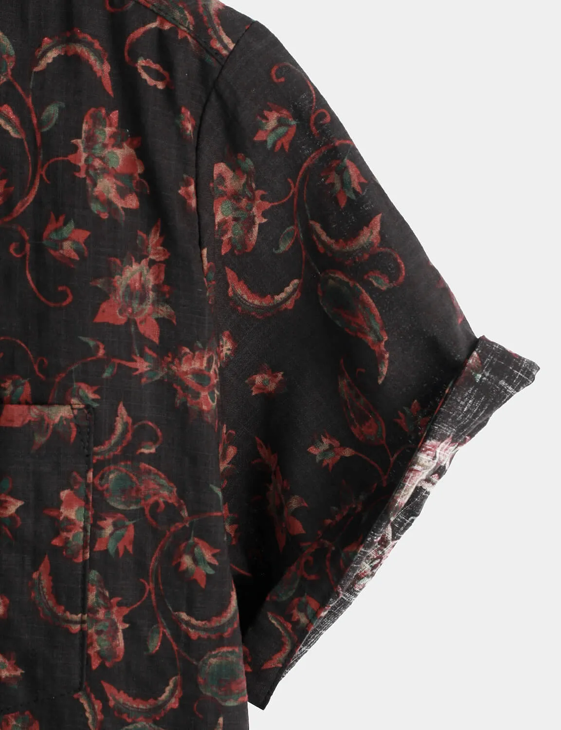 Men's Cotton Vintage Beach Button Up Summer Shirt